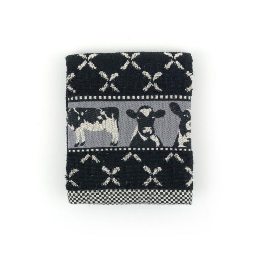 Bunzlau Handdoek Cows Black